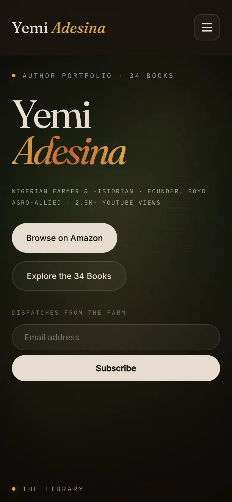The same page on a phone, with the buttons stacked and a full-width Subscribe button.